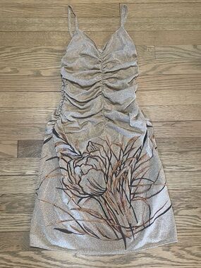 VTG Valentino Boutique metallic embroidered mini dress - Japan Exclusive- Sz M